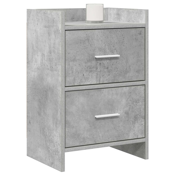 Mese de noptieră 2 pcs Gri Beton 40 x 30 x 60 cm Lemn prelucrat WALTI
