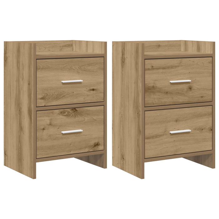 Mese de noptieră 2 pcs Stejar Artizanal 40 x 30 x 60 cm WALTI