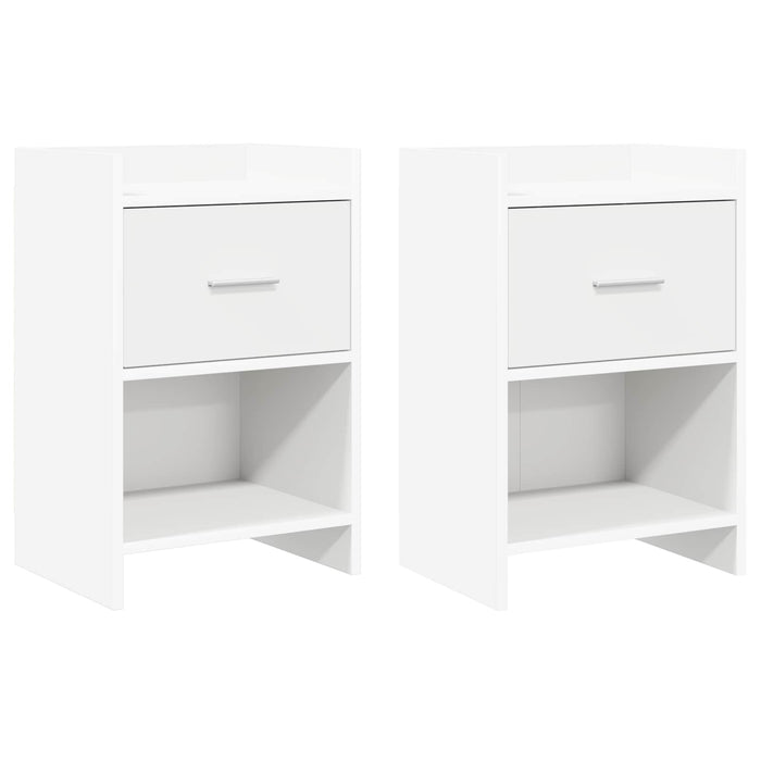 Mese de noptieră 2 pcs Alb 40 x 30 x 60 cm Lemn prelucrat WALTI