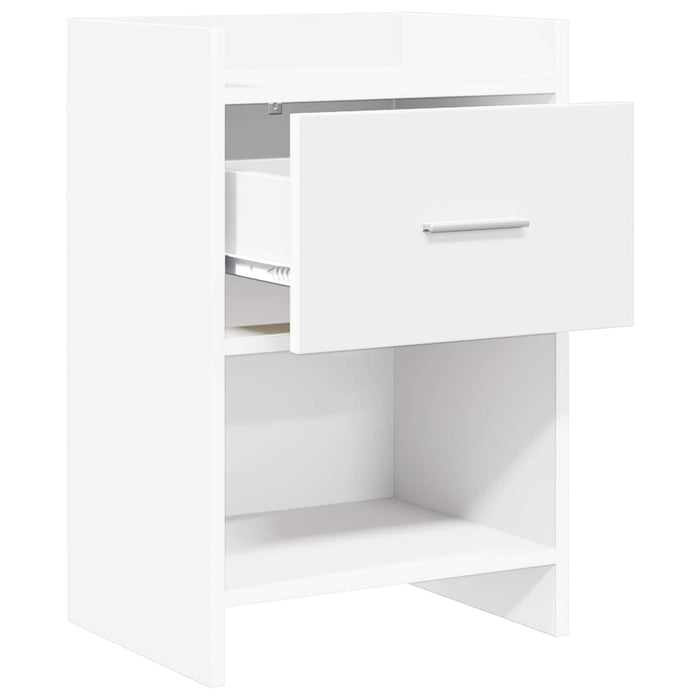 Mese de noptieră 2 pcs Alb 40 x 30 x 60 cm Lemn prelucrat WALTI