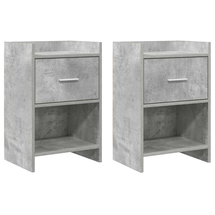 Mese de noptieră 2 pcs Gri Beton 40 x 30 x 60 cm Lemn prelucrat WALTI