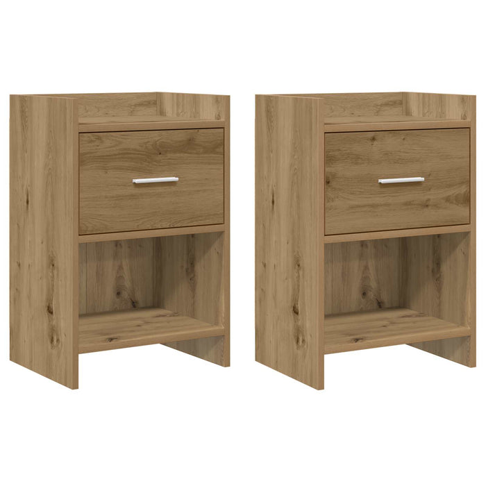 Mese de noptieră 2 pcs Stejar Artizanal 40 x 30 x 60 cm WALTI