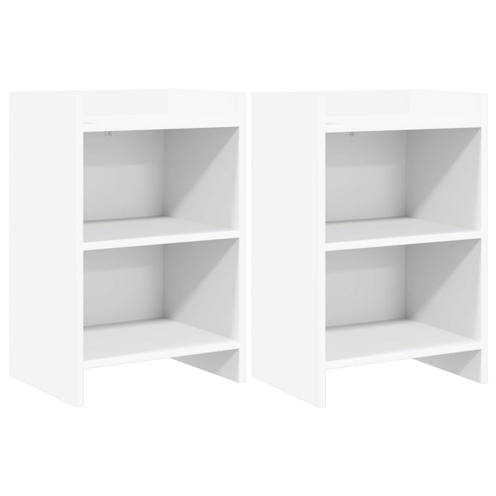 Mese de noptieră 2 pcs Alb 40 x 30 x 60 cm Lemn prelucrat WALTI
