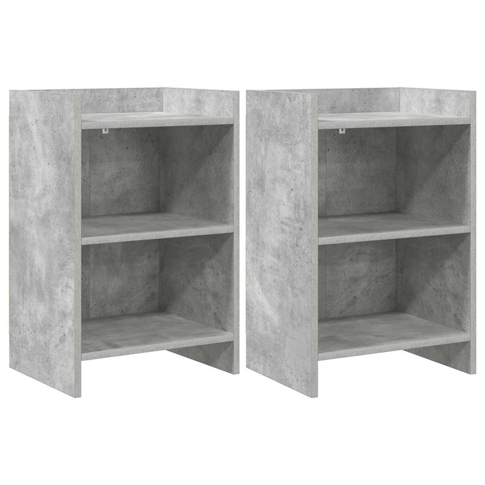 Mese de noptieră 2 pcs Gri Beton 40 x 30 x 60 cm Lemn prelucrat WALTI
