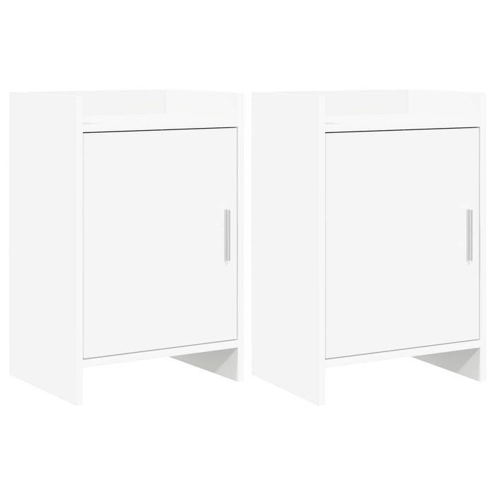 Mese de noptieră 2 pcs Alb 40 x 30 x 60 cm Lemn prelucrat WALTI