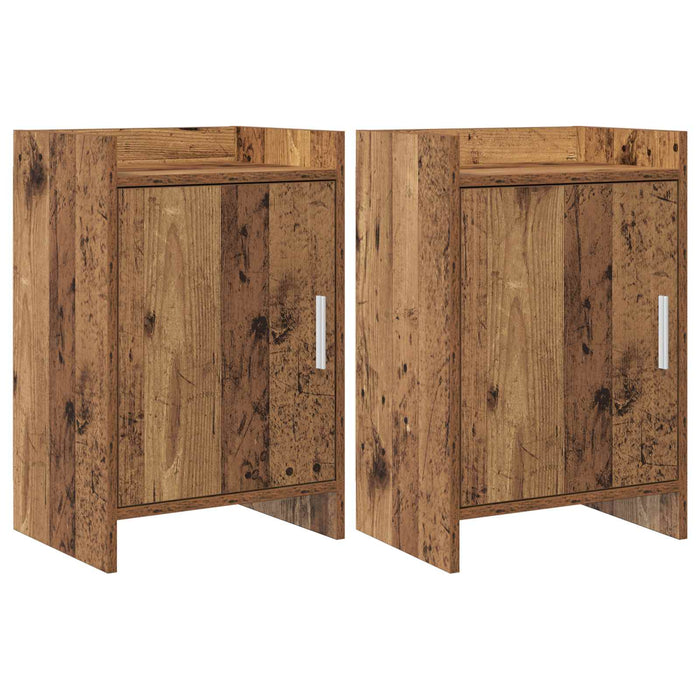 Mese de noptieră 2 pcs Lemn vechi 40 x 30 x 60 cm WALTI