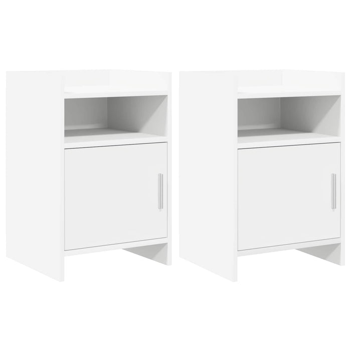 Mese de noptieră 2 pcs Alb 40 x 36 x 60 cm Lemn prelucrat WALTI