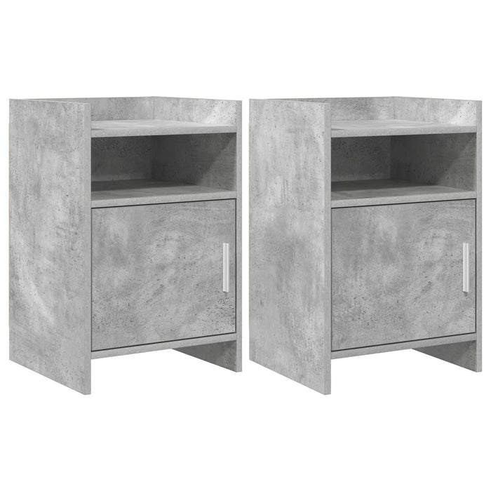 Mese de noptieră 2 pcs Gri Beton 40 x 36 x 60 cm Lemn prelucrat WALTI