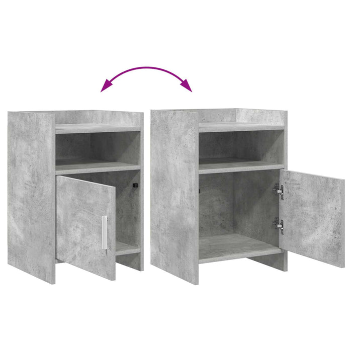 Mese de noptieră 2 pcs Gri Beton 40 x 36 x 60 cm Lemn prelucrat WALTI