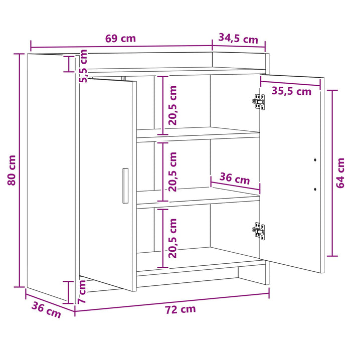 Bufet Stejar Artizanal 72 x 36 x 80 cm Lemn prelucrat WALTI