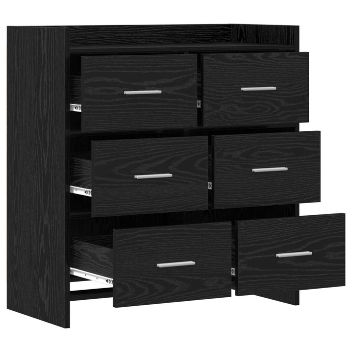 Bufet Stejar Negru 75 x 33 x 80 cm Lemn prelucrat WALTI