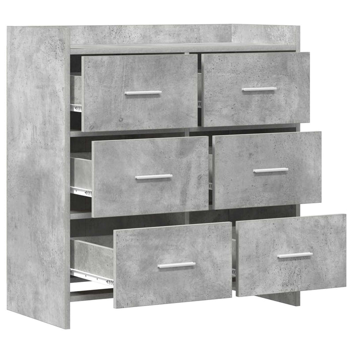 Bufet Gri Beton 75 x 33 x 80 cm Lemn prelucrat WALTI