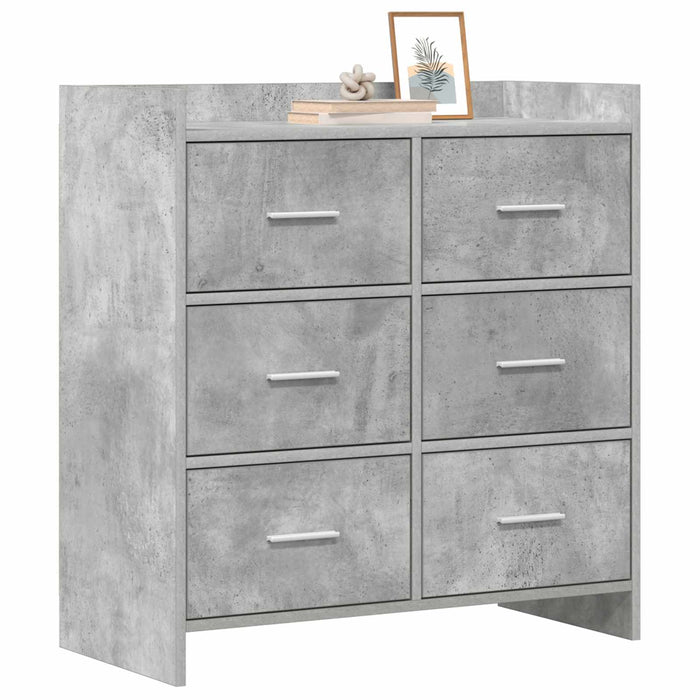 Bufet Gri Beton 75 x 33 x 80 cm Lemn prelucrat WALTI