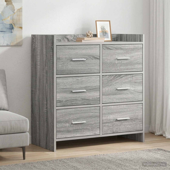 Bufet Sonoma gri 75 x 33 x 80 cm Lemn prelucrat - WALTI WALTI
