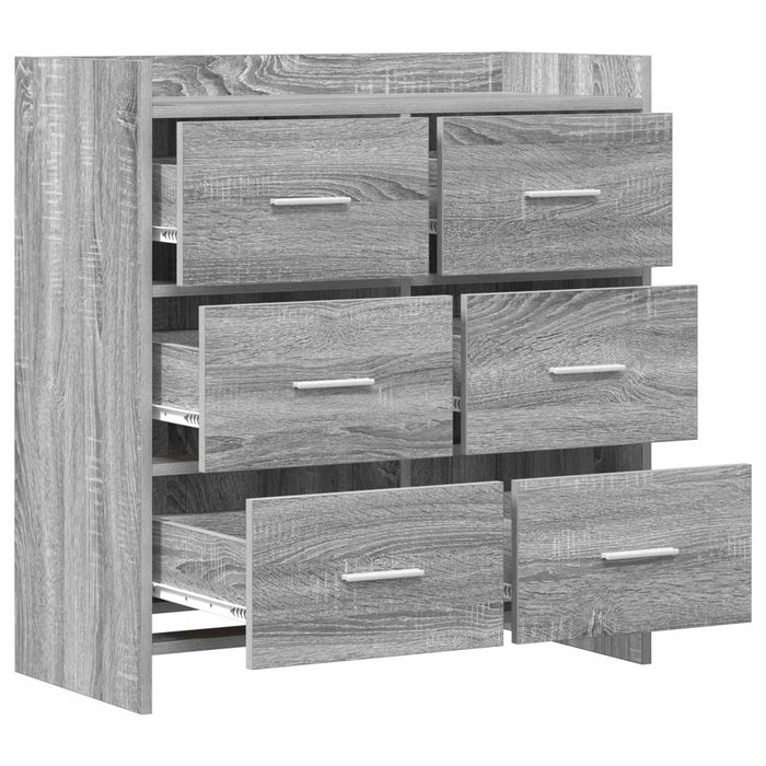 Bufet Sonoma gri 75 x 33 x 80 cm Lemn prelucrat WALTI