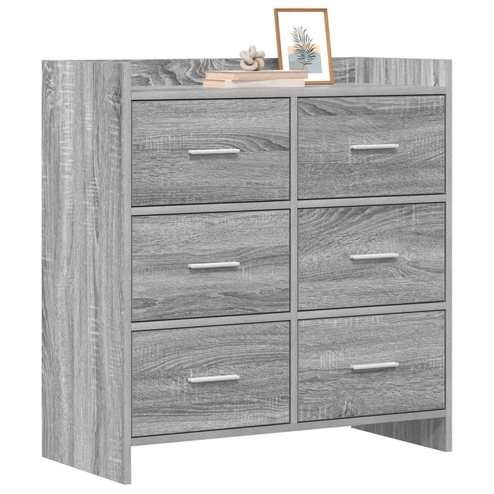 Bufet Sonoma gri 75 x 33 x 80 cm Lemn prelucrat WALTI