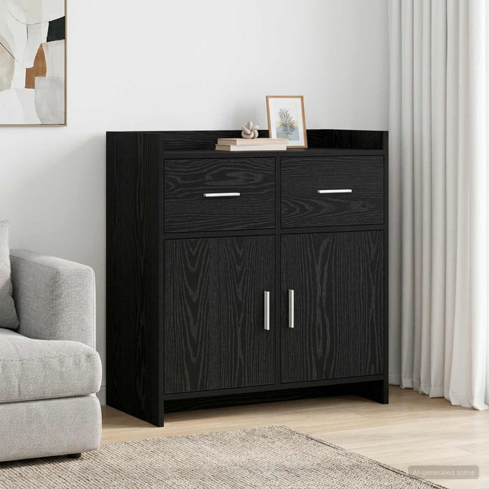 Bufet Stejar Negru 75 x 36 x 80 cm Lemn prelucrat - WALTI WALTI