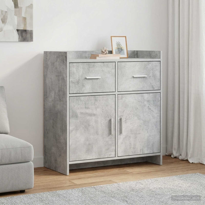 Bufet Gri Beton 75 x 36 x 80 cm Lemn prelucrat - WALTI WALTI
