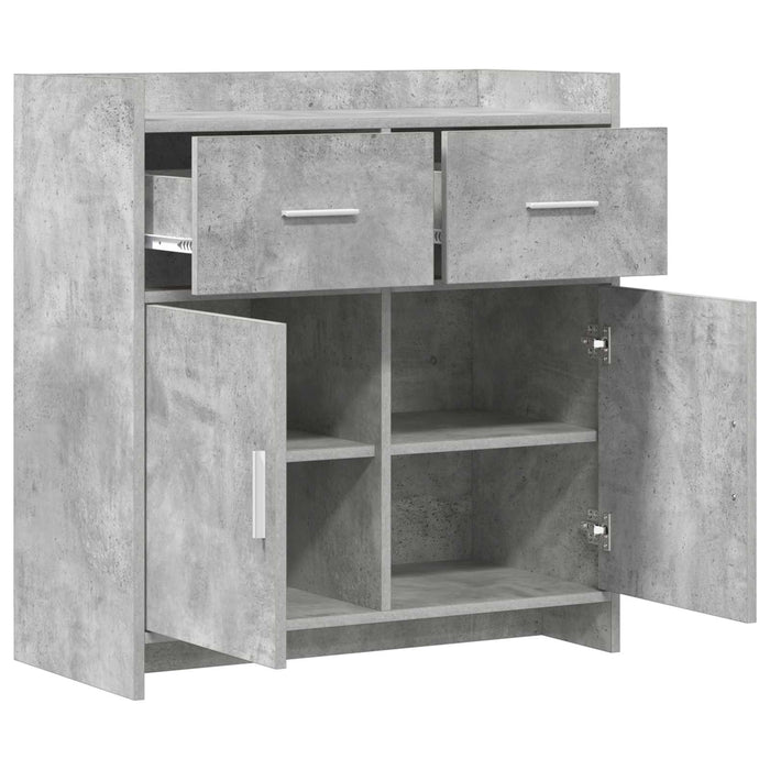 Bufet Gri Beton 75 x 36 x 80 cm Lemn prelucrat WALTI