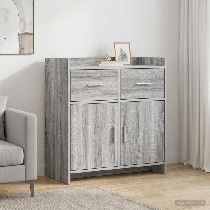 Bufet Sonoma gri 75 x 36 x 80 cm Lemn prelucrat - WALTI WALTI