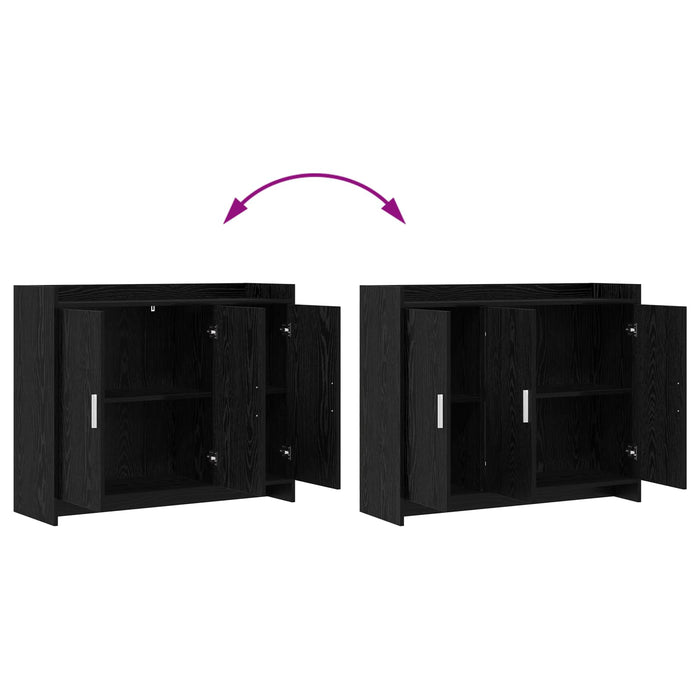 Bufet Stejar Negru 98,5 x 33 x 80 cm Lemn prelucrat WALTI