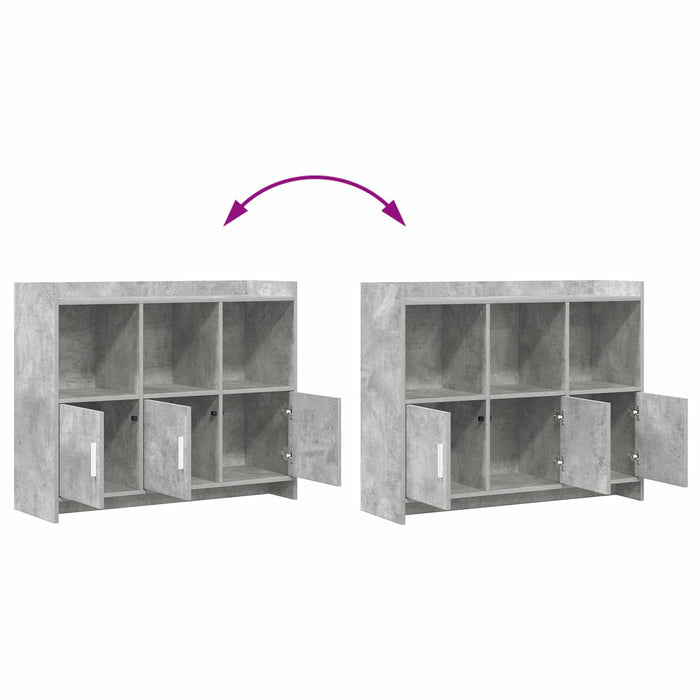 Bufet Gri Beton 98,5 x 33 x 80 cm Lemn prelucrat WALTI