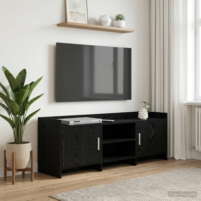 Cabinet TV 130 x 33 x 47 cm Stejar Negru Lemn prelucrat - WALTI WALTI