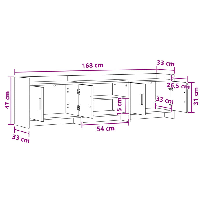 Cabinet TV 168 x 33 x 47 cm Stejar Sonoma Lemn prelucrat WALTI
