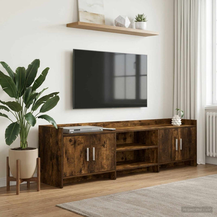 Cabinet TV 168 x 33 x 47 cm Stejar fumuriu Lemn prelucrat - WALTI WALTI