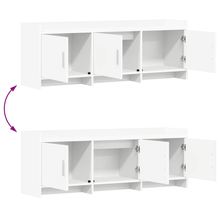 Cabinet TV 130 x 33 x 47 cm Alb Lemn prelucrat WALTI