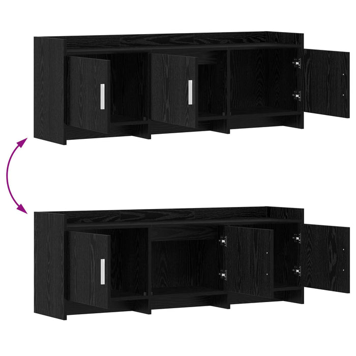 Cabinet TV 130 x 33 x 47 cm Stejar Negru Lemn prelucrat - WALTI WALTI