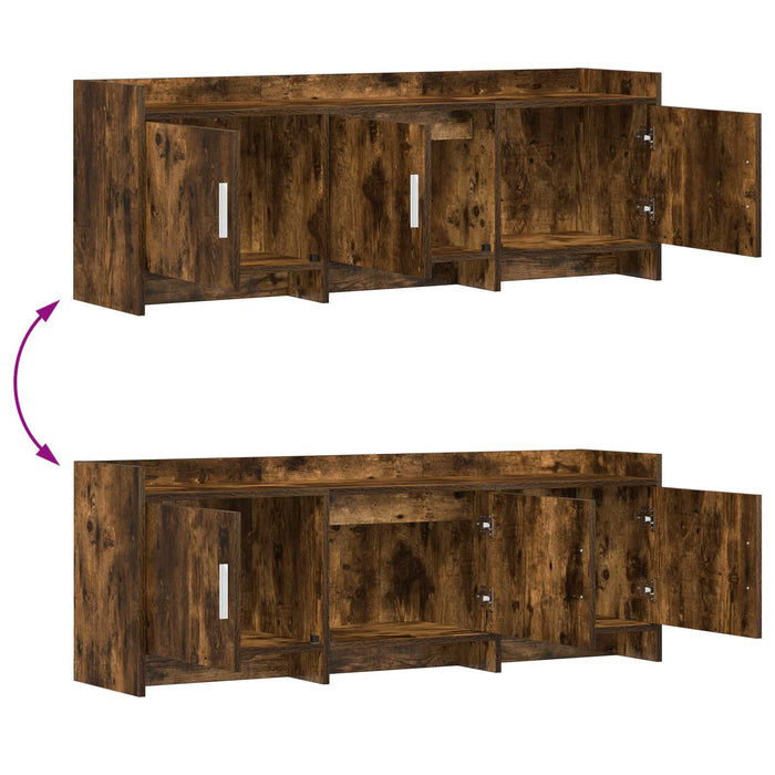 Cabinet TV 130 x 33 x 47 cm Stejar fumuriu Lemn prelucrat WALTI