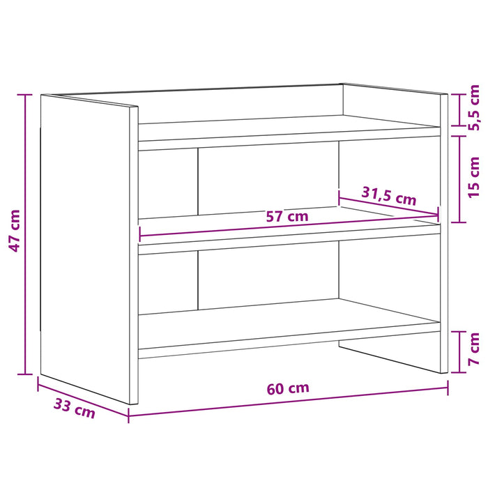Cabinet TV 60 x 33 x 47 cm Sonoma gri Lemn prelucrat WALTI