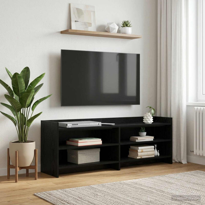 Cabinet TV 135 x 33 x 47 cm Stejar Negru Lemn prelucrat - WALTI WALTI