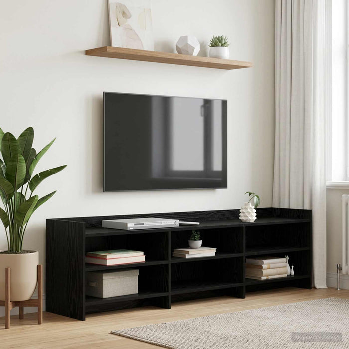 Cabinet TV 168 x 33 x 47 cm Stejar Negru Lemn prelucrat - WALTI WALTI