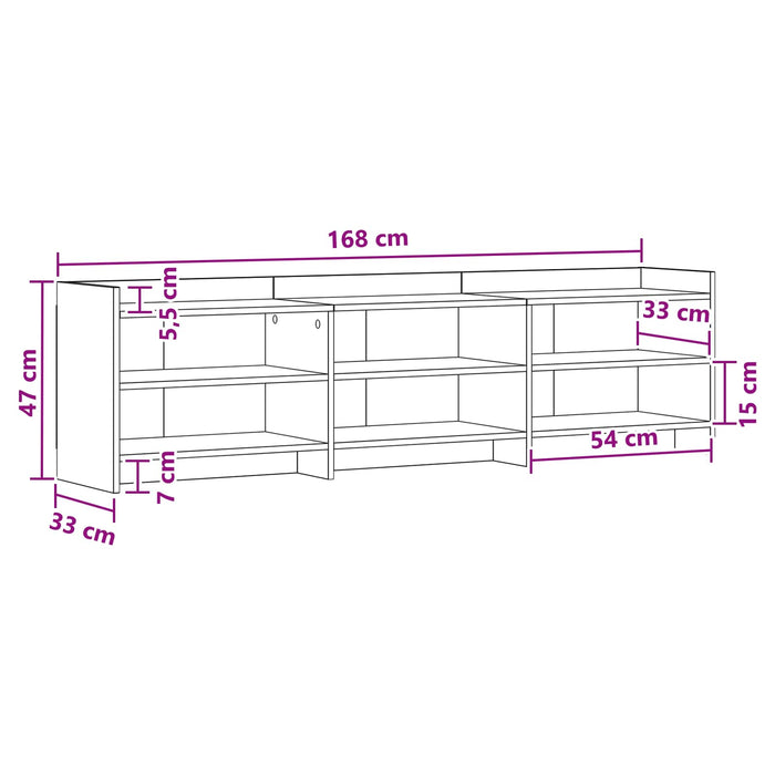 Cabinet TV 168 x 33 x 47 cm Lemn vechi Lemn prelucrat WALTI