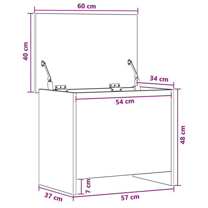 Sertar de depozitare Gri Beton 60 x 40 x 50 cm Lemn prelucrat WALTI