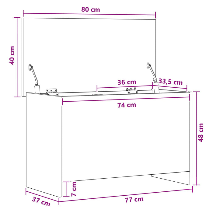 Sertar de depozitare Gri Beton 80 x 40 x 50 cm Lemn prelucrat WALTI