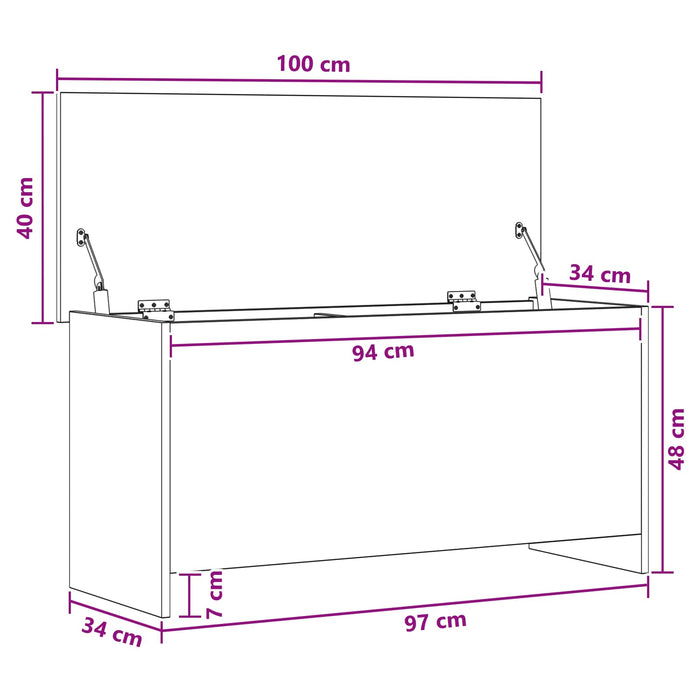 Sertar de depozitare Gri Beton 100 x 40 x 50 cm Lemn prelucrat - WALTI WALTI