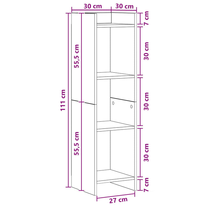Bibliotecă Lemn vechi 30 x 30 x 111 cm Lemn prelucrat WALTI