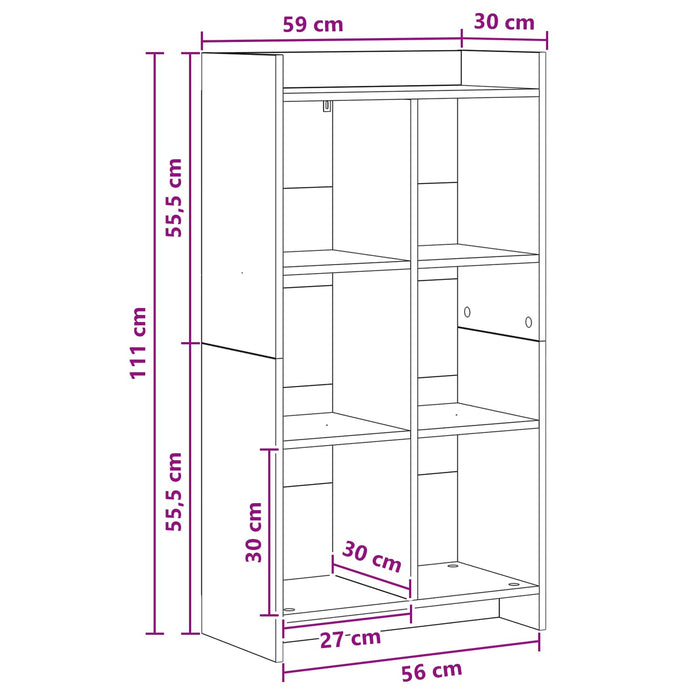 Bibliotecă Alb 59 x 30 x 111 cm Lemn prelucrat WALTI