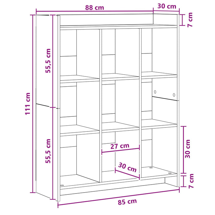 Bibliotecă Gri Concret 87,5 x 30 x 111 cm Lemn prelucrat WALTI