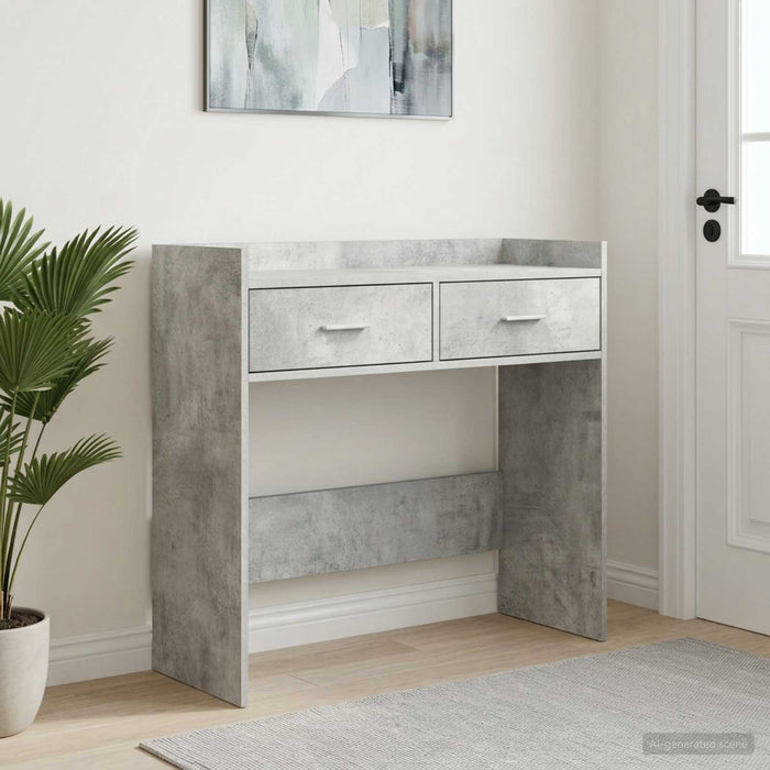 Masă de consolă Gri Beton 90 x 35 x 80 cm Lemn prelucrat - WALTI WALTI