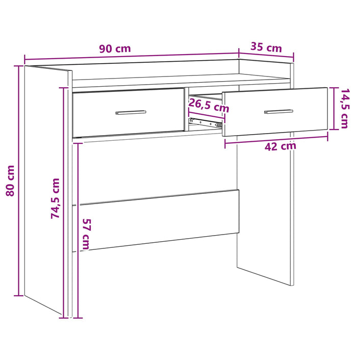 Masă de consolă Lemn vechi 90 x 35 x 80 cm Lemn prelucrat WALTI