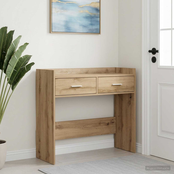 Masă de consolă Stejar Artizanal 90 x 35 x 80 cm Lemn prelucrat - WALTI WALTI
