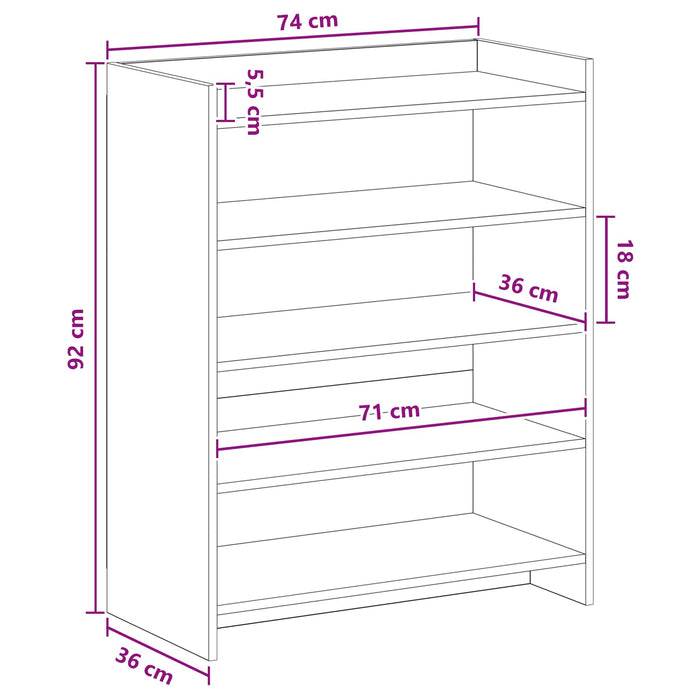 Dulap pentru pantofi cu depozitare Sonoma gri 73,5 x 36 x 92 cm WALTI