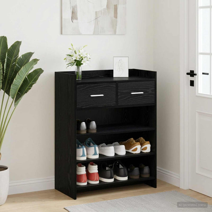 Dulap pentru pantofi cu sertar Stejar Negru 73,5 x 36 x 92 cm WALTI