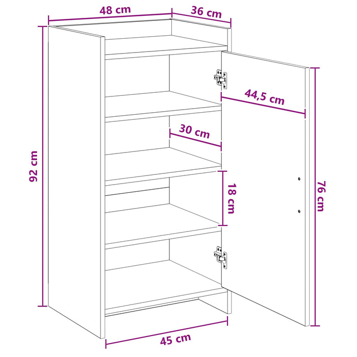 Dulap pentru pantofi cu ușă Stejar Sonoma 48 x 36 x 92 cm WALTI
