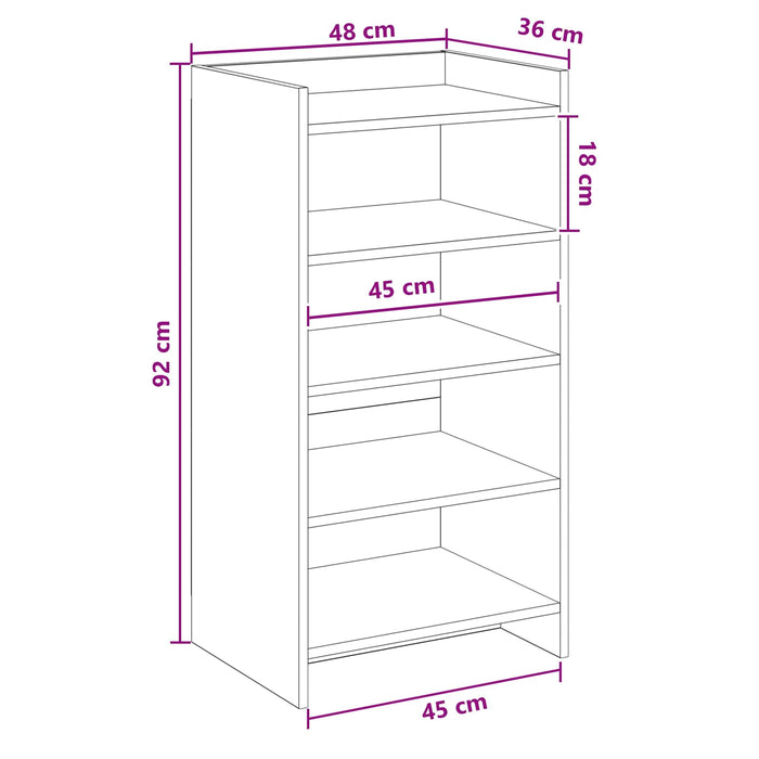 Dulap pentru pantofi Stejar Sonoma 48 x 36 x 92 cm WALTI
