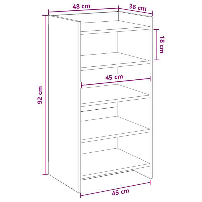 Dulap pentru pantofi Gri Beton 48 x 36 x 92 cm Lemn prelucrat WALTI